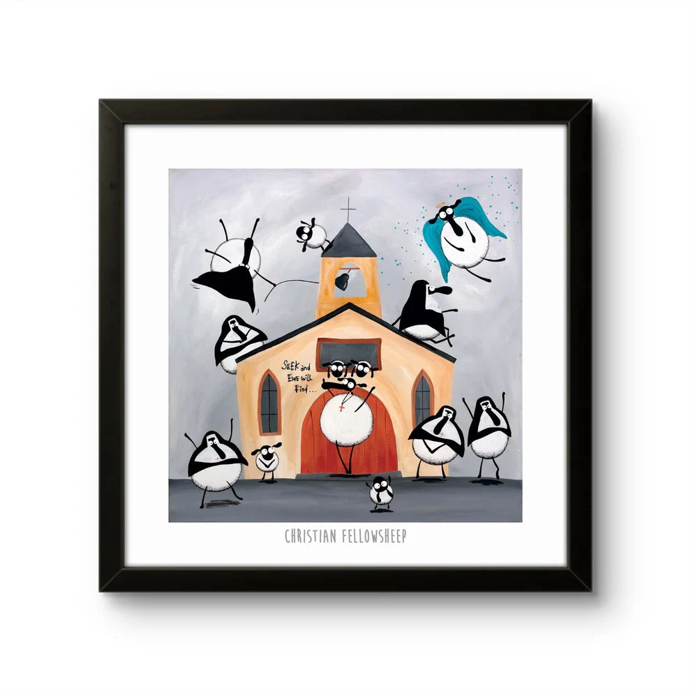 Christian Fellowsheep 10&quot; Print - Mervyn Tay Art_Just Makers