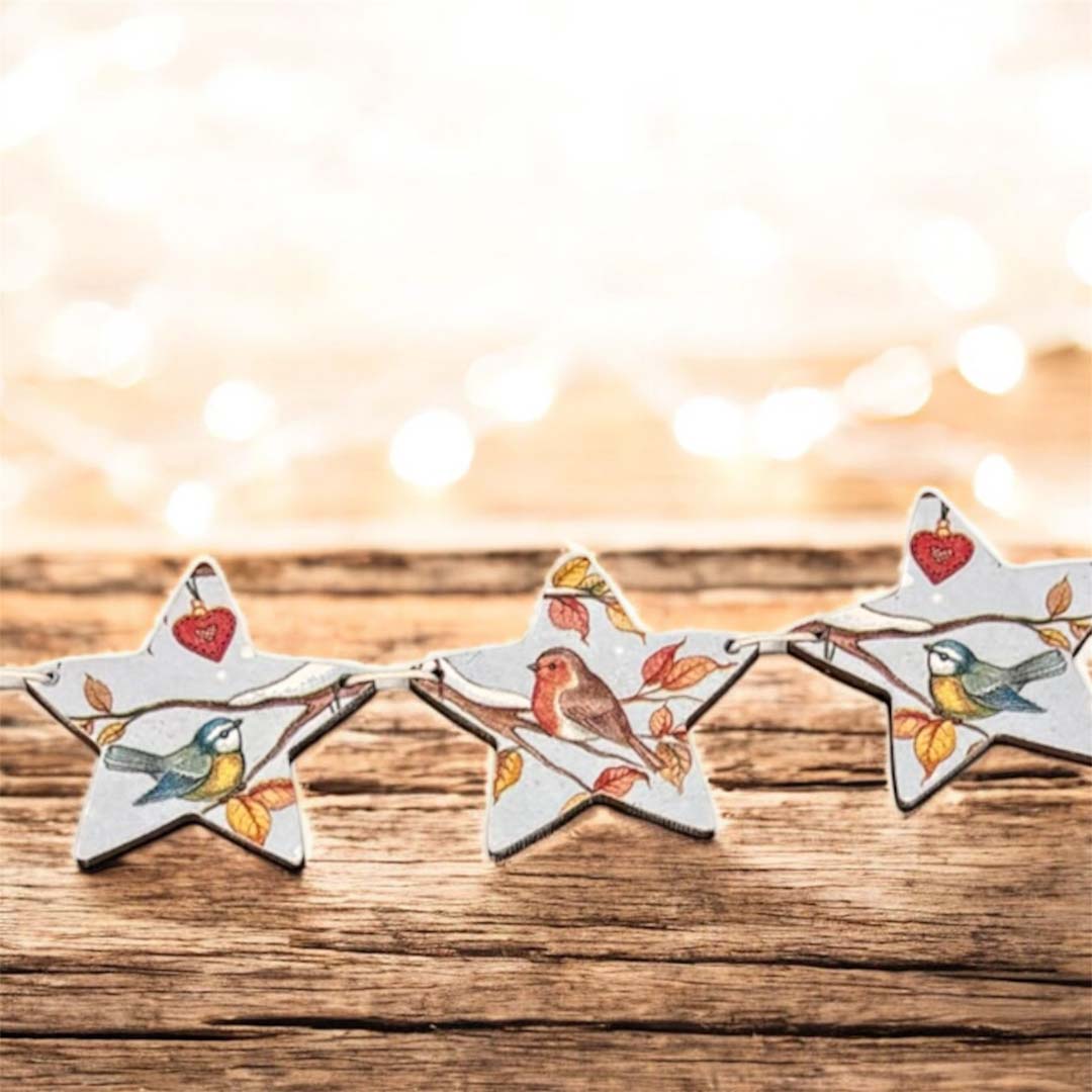 Christmas Birds Garland Stars - Sarah Tustin_Just Makers