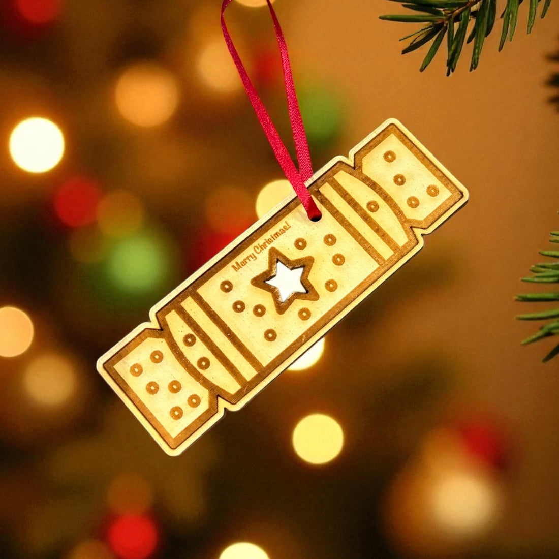 Christmas Cracker Wooden Decoration - Woodcutter Creations_Just Makers