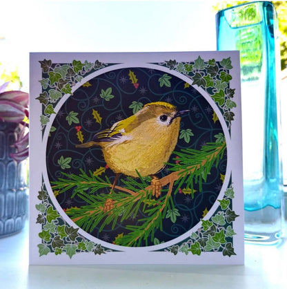 Christmas Goldcrest Greeting Card - Umbellifer_Just Makers