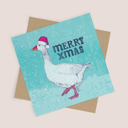 Christmas Goose Greeting Card - Bejojo Art - Just Makers Bejojo Art