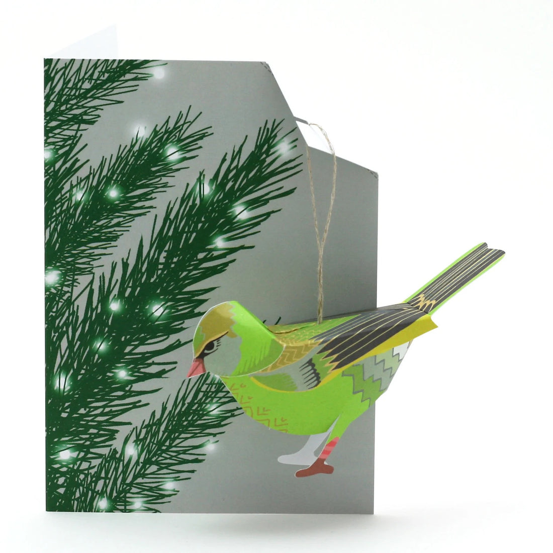 Christmas Greenfinch Pop-Up 3D Card &amp; Decoration_Just Makers