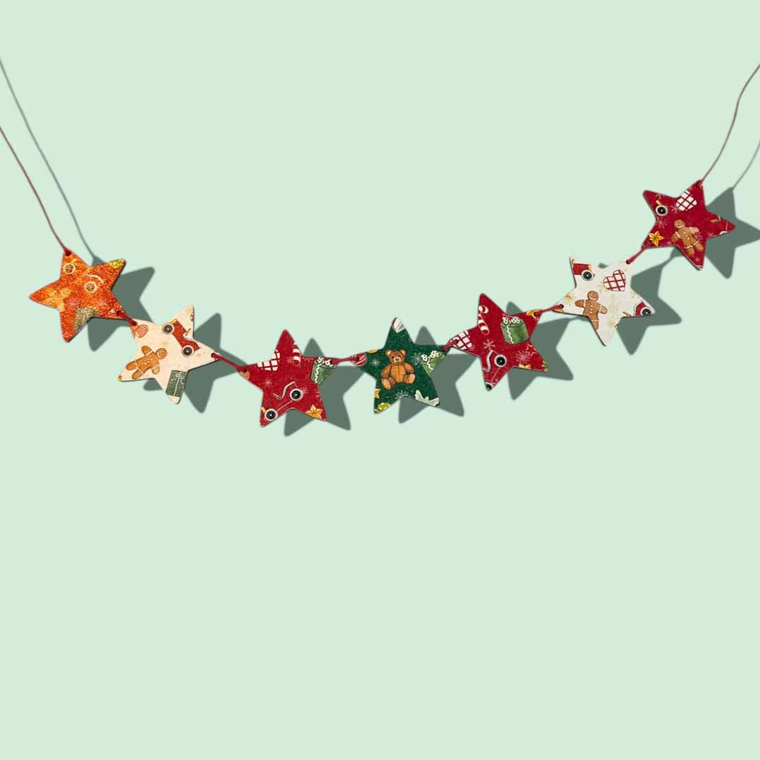 Christmas Pattern Garland Stars - Sarah Tustin_Just Makers