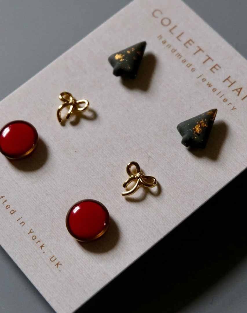 Christmas Stud Pack of Earrings - CH Handmade - Just Makers CH Handmade
