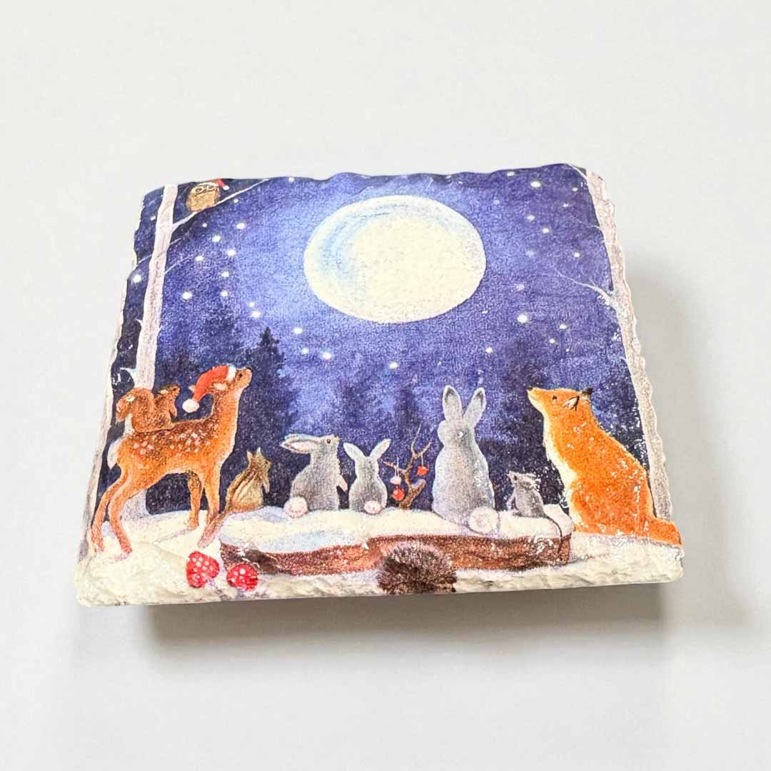 Christmas Wildlife Coaster Slate - Sarah Tustin_Just Makers