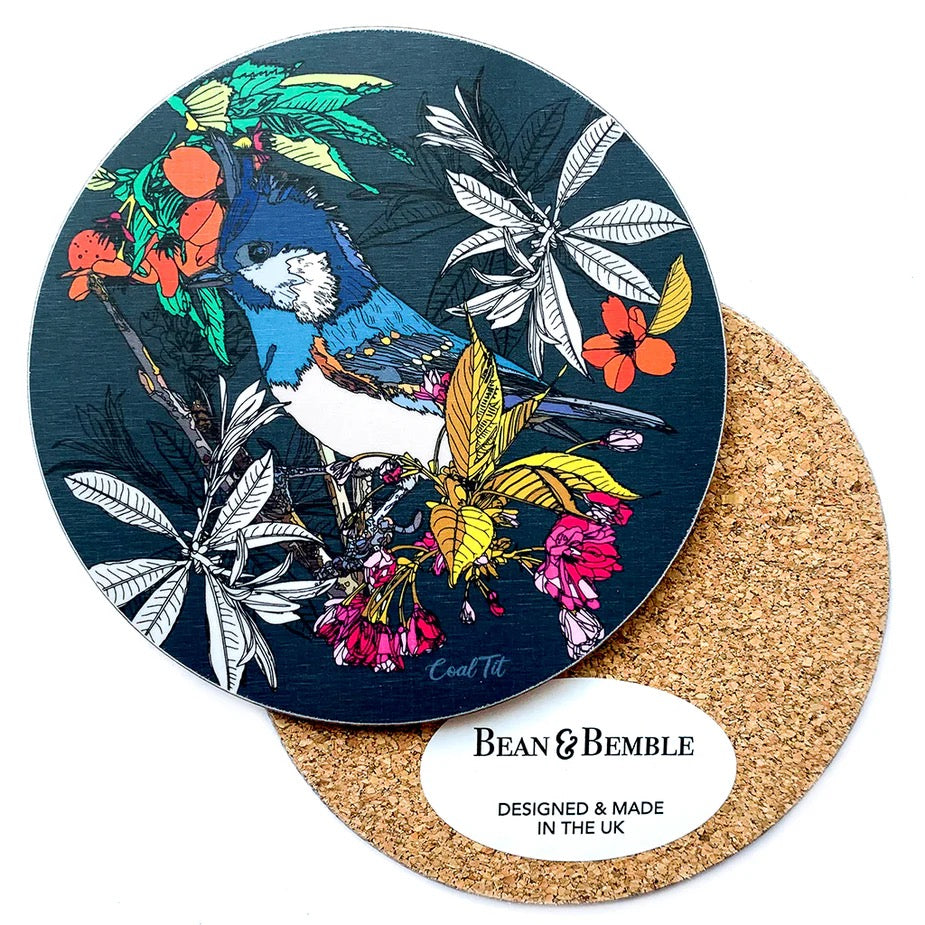 CoalTit Cherry Blossom Coaster - Bean and Bemble_Just Makers