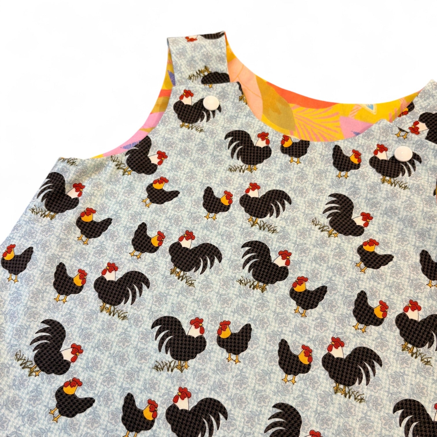 Cockerel and Leaf Reversible Dress 3-4 Years - Jumplings Clothes_Just Makers