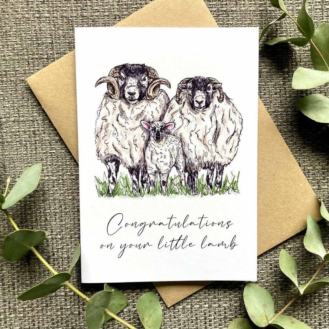 Congratulations on Your Little Lamb Card - HD Designs - Just Makers HD Designs