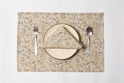 Cotton Table Placemat Ferns and Dragonflies Design - Pattern Passion_Just Makers