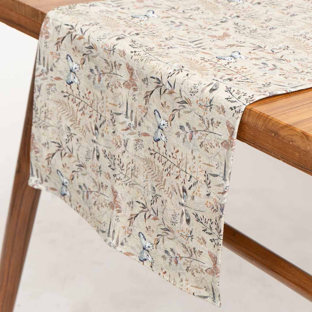 Cotton Table Runner Ferns and Dragonflies Design - Pattern Passion_Just Makers