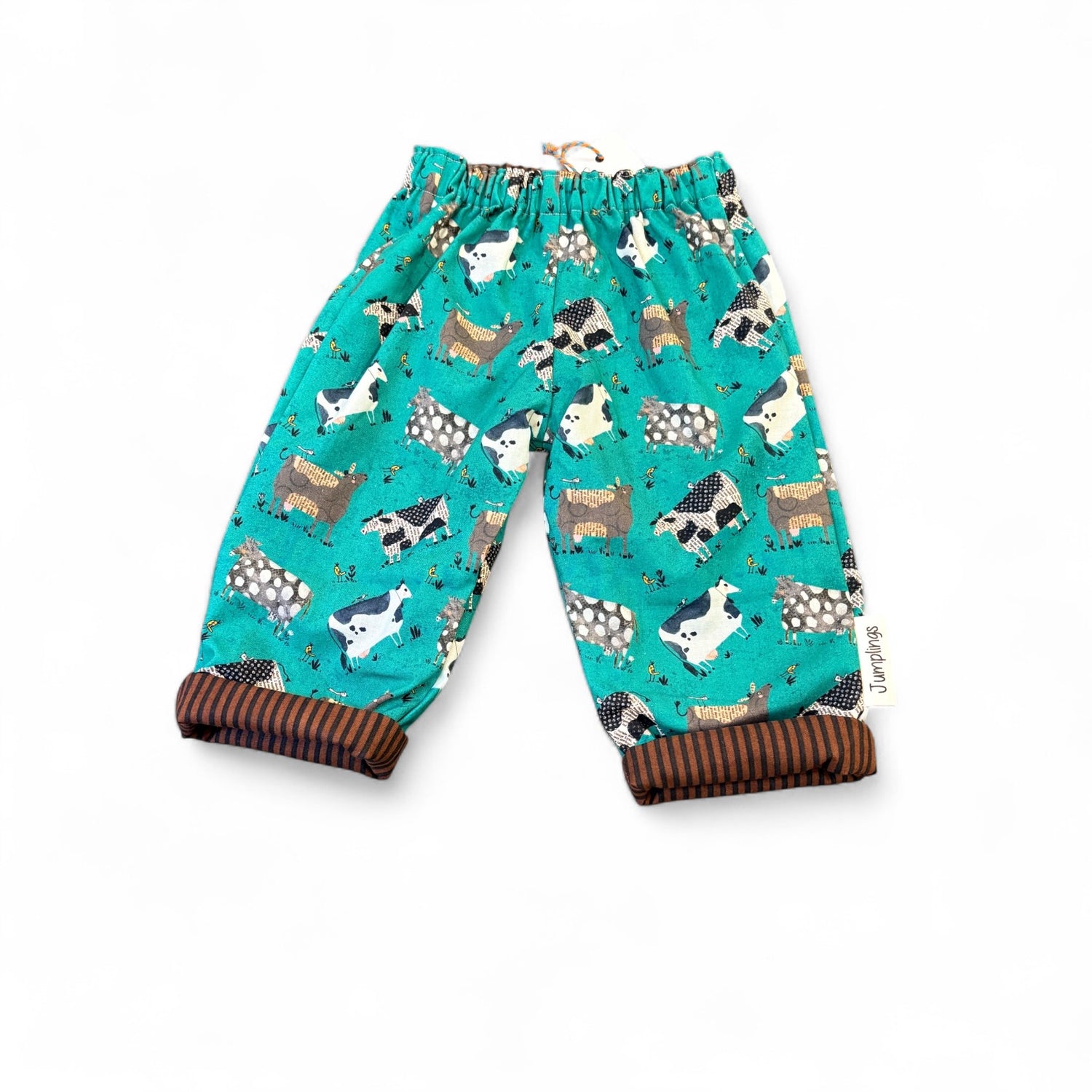 Cow and Stripe Reversible Trousers 1-2 Years - Jumplings Clothes_Just Makers