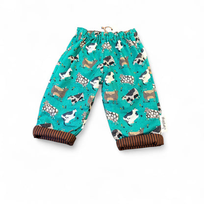 Cow and Stripe Reversible Trousers 1-2 Years - Jumplings Clothes_Just Makers