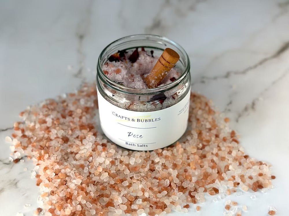 Crafts &amp; Bubbles Bath Salts - Rose - Just Makers Crafts &amp; Bubbles