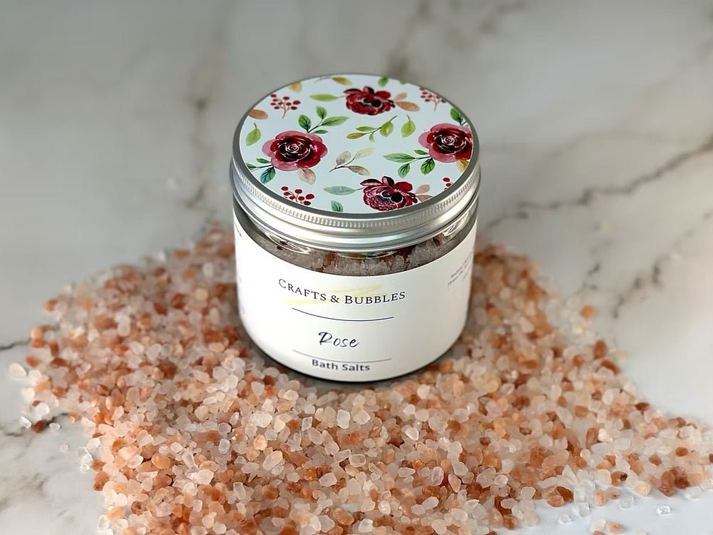 Crafts &amp; Bubbles Bath Salts - Rose - Just Makers Crafts &amp; Bubbles