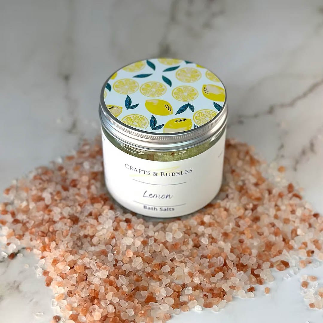 Crafts &amp; Bubbles Bath Salts - Lemon small - Just Makers Crafts &amp; Bubbles