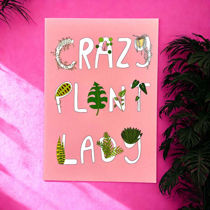 Crazy Plant Lady Print - Rat Bean Kat_Just Makers
