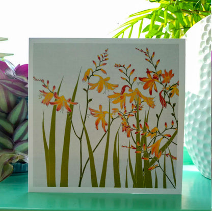 Crocosmia Greeting Card - Umbellifer_just makers