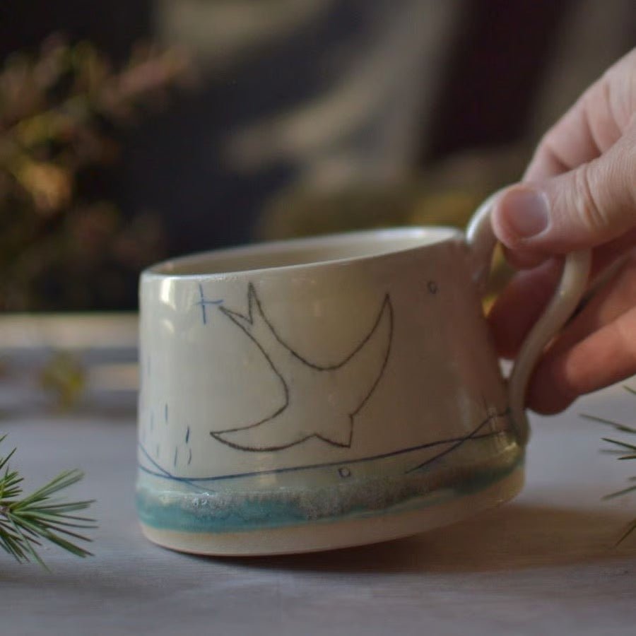 Cup - Swift Mustard Moon - Lorna Gilbert - Just Makers Lorna Gilbert Ceramics
