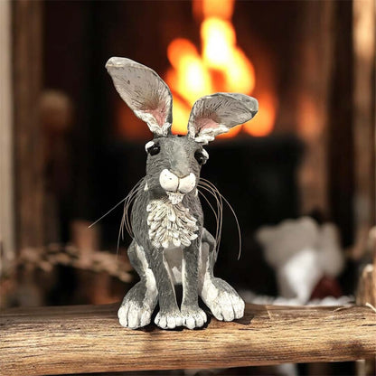 Curious Grey Hare Sculpture - Twisted Earth Ceramics_Just Makers
