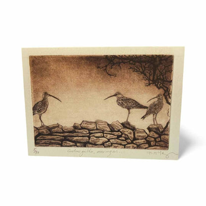 Curlews Gather Moving On Greeting Card - Moira McTague - Just Makers Moira McTague