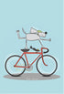 Cycling Weimaraner Tea Towel - Sarah Westwood Illustrator_Just Makers