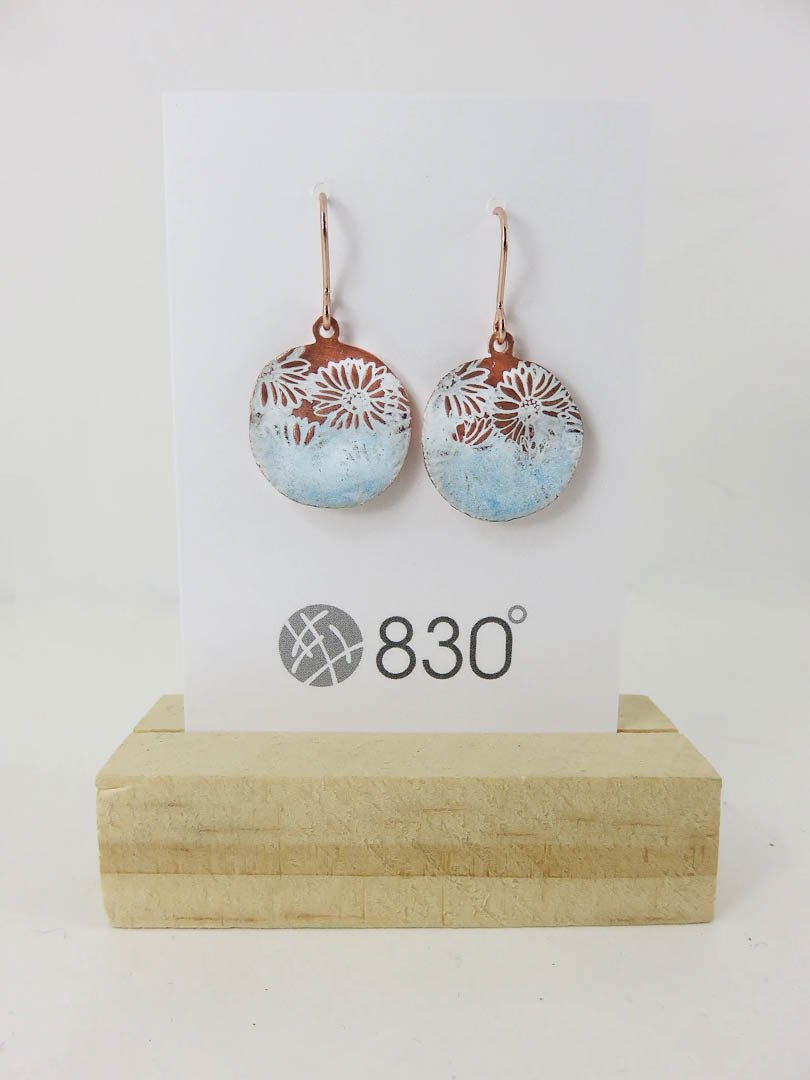 Daisy Textured Copper Earrings - 830 Degrees - Just Makers 830 Degrees