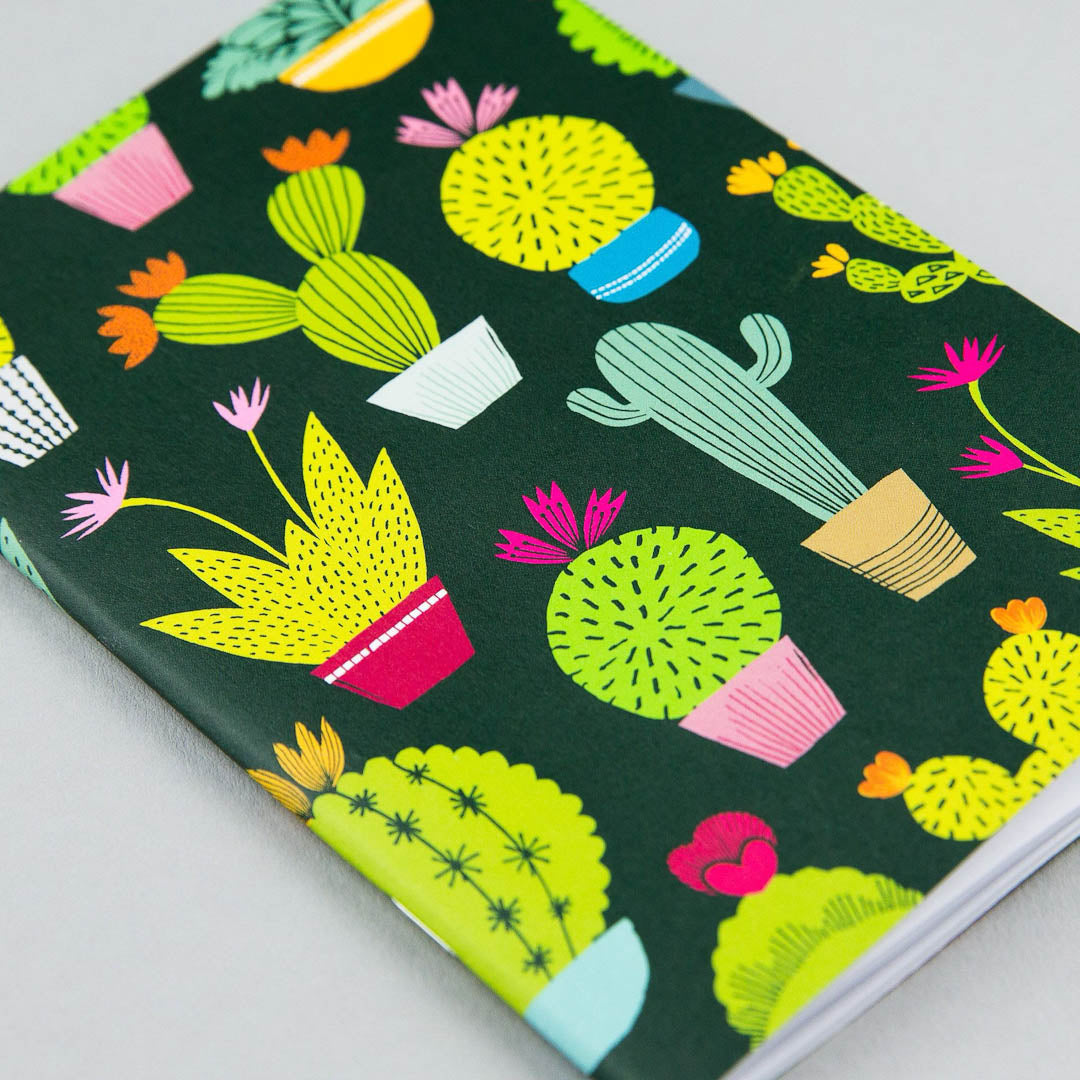 Dark green cactus notebook by Maggie Magoo Designs_Just Makers