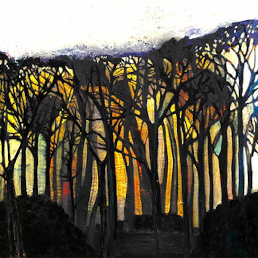 Artistic depiction of trees with a stylized, abstract approach_Gill Kirk_JustMakers