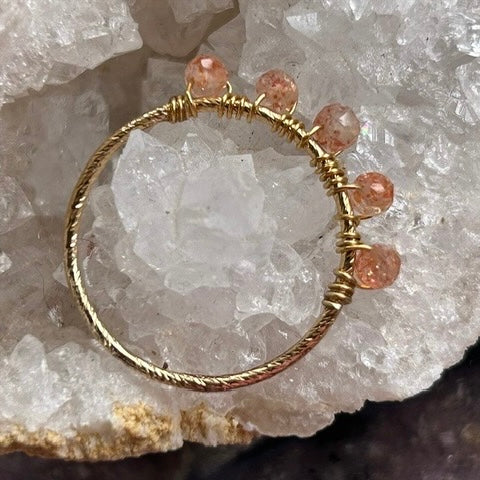 Delicate Sunstone Gold Covered Silver Ring - Hart, Body and Soul_Just Makers