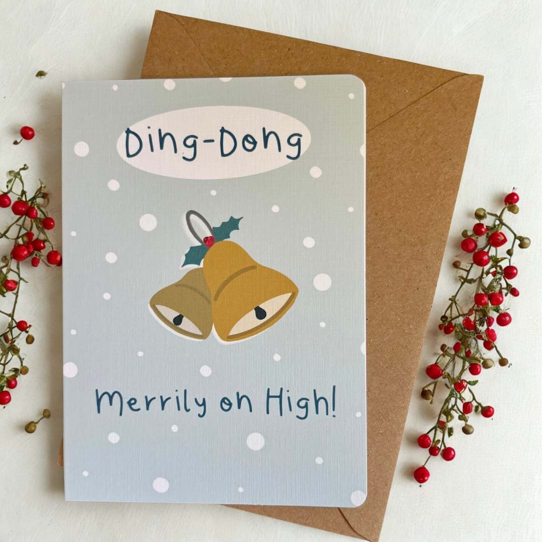 Ding Dong Merrily Christmas Card - Scribble &amp; Print Co - Just Makers Rachel of Scribble &amp; Print Co
