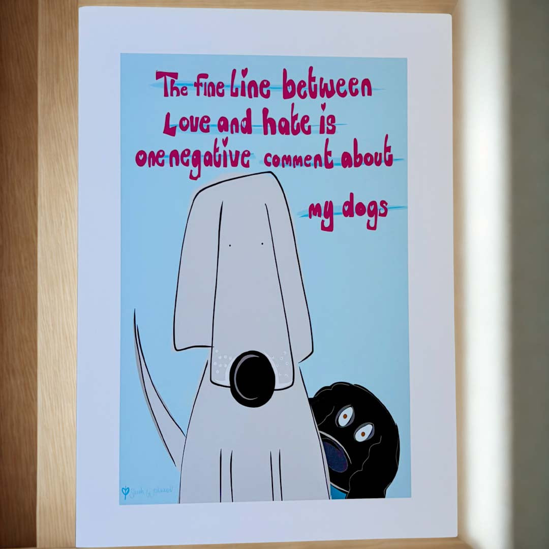 Dog Love Sprocket A4 Print - Sarah Westwood Illustrator_Just Makers