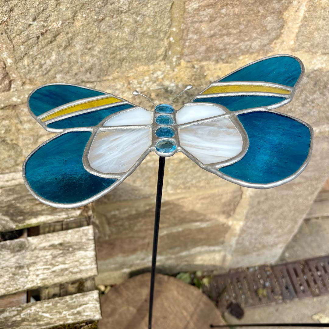 Dragonfly Glass Art Butterfly Stake (large)_Just Makers