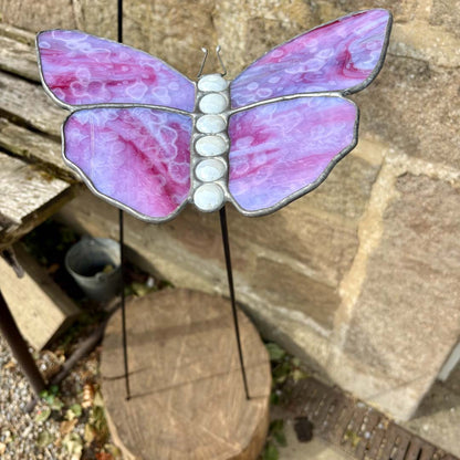 Dragonfly Glass Art Butterfly Stake (medium)_Just Makers