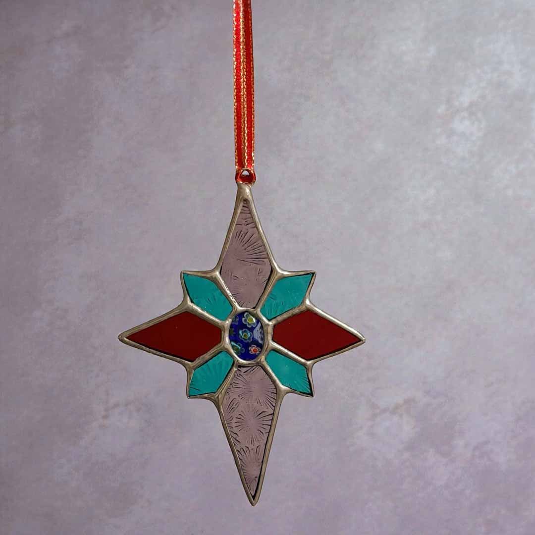 Dragonfly Glass Art Hanging Star - Just Makers Dragonfly Glass Art
