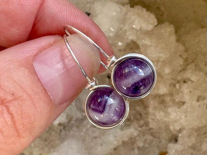Dream Amethyst Silver Drop Earrings - Hart, Body and Soul_Just Makers