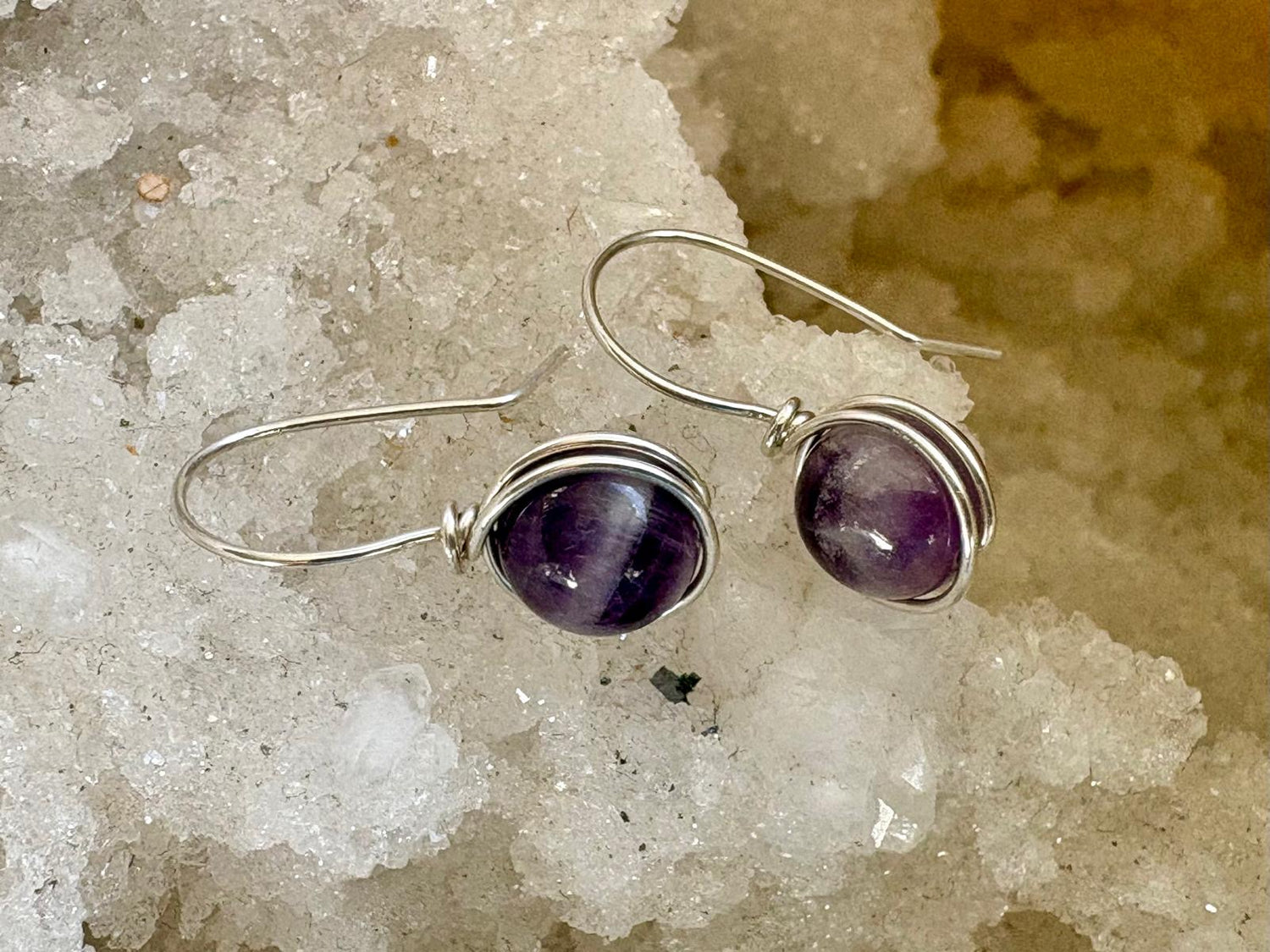 Dream Amethyst Silver Drop Earrings - Hart, Body and Soul_Just Makers