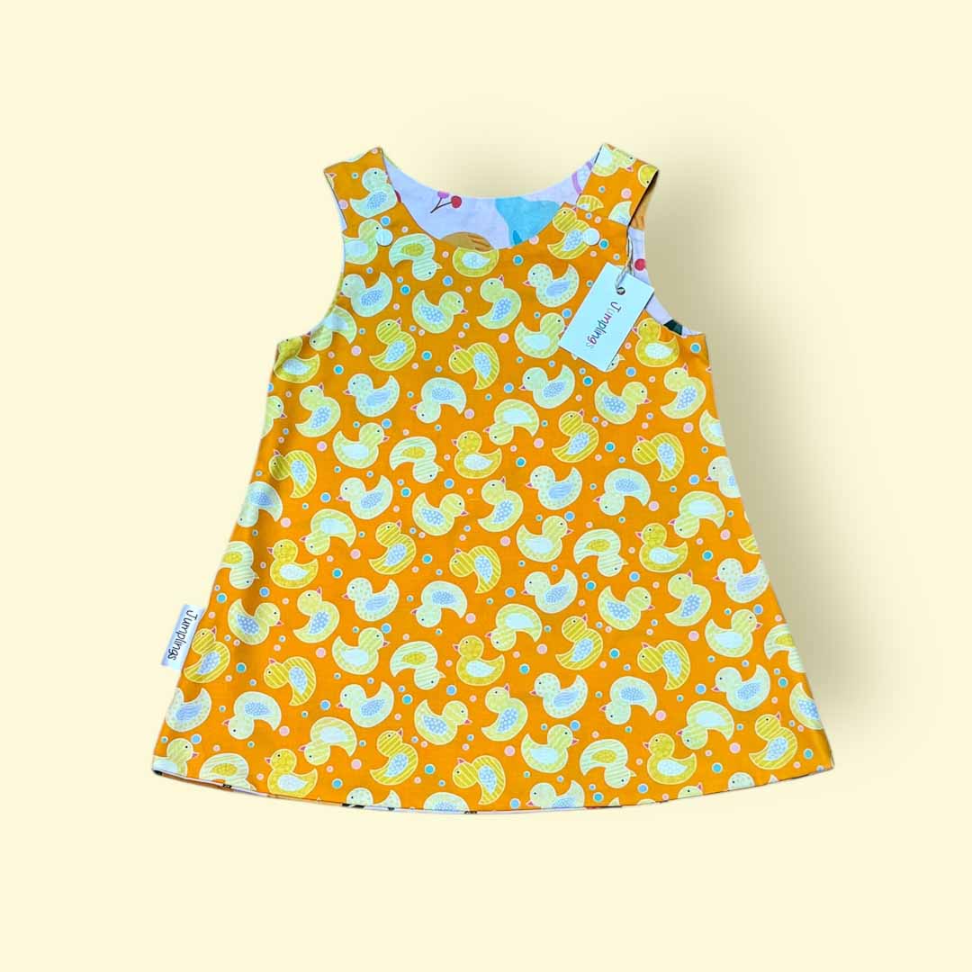 Duck and Fruit Reversible Dress 2-3 Years - Jumplings Clothes_Just Makers