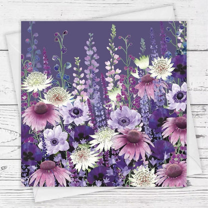 Dusky Tranquility Garden Greeting Card - Fiona Calder - Just Makers Fiona Calder Designs