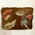 Embroidered Brown Floral Silk Make Up Bag - Amanda Scott_Just Makers