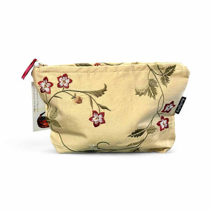 Embroidered Golden Cotton Make Up Bag - Amanda Scott_Just Makers2