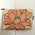 Embroidered Orange Floral Silk Make Up Bag - Amanda Scott_Just Makers