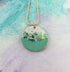 Enamel on Copper Textured Pendant in Jade with Colourful Glass Sprinkles by 830 Degrees_Just Makers