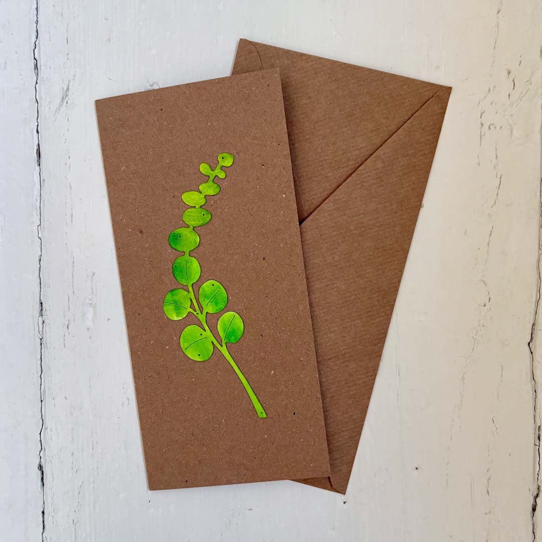 Eucalyptus Leaf Papercut Card - Natty Deco_Just makers