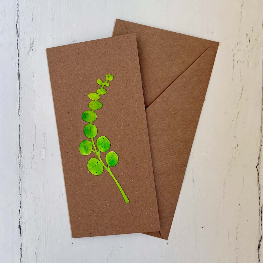 Eucalyptus Leaf Papercut Card - Natty Deco - Just Makers Natty Deco