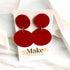 Extra Large Double Button Red Earrings - Make Harrogate_Just Makers