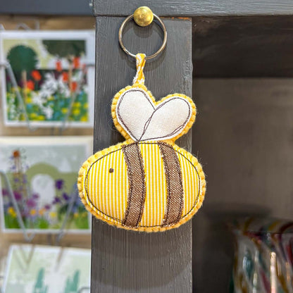Fabric Bee Key Chain - Alice and Audrey_Just Makers