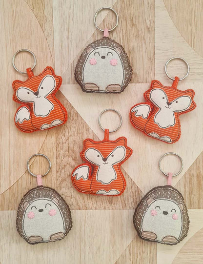 Fabric Hedgehog Key Chain - Alice and Audrey_Just Makers