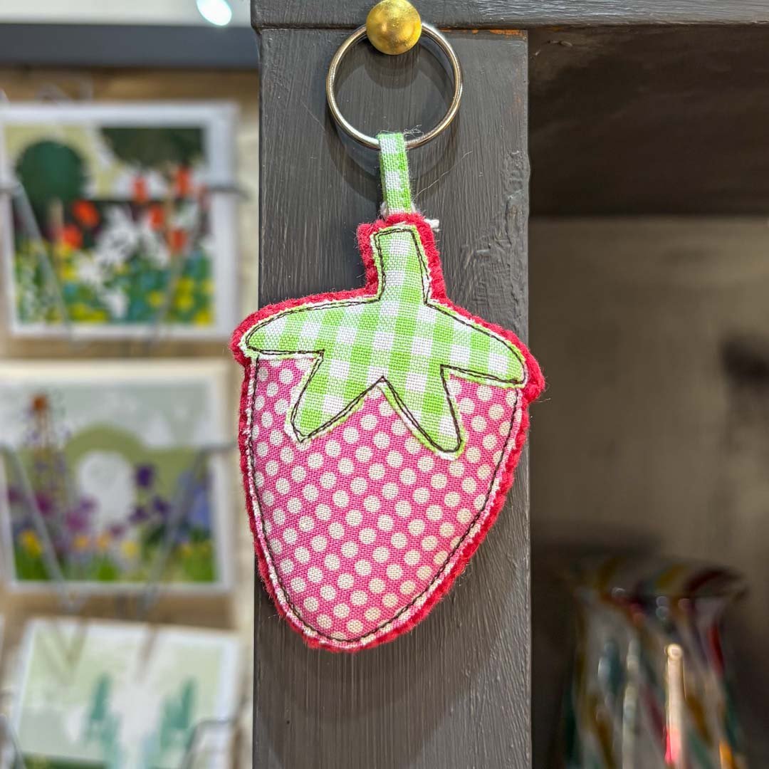 Fabric Strawberry Key Chain - Alice and Audrey - Just Makers Alice &amp; Audrey