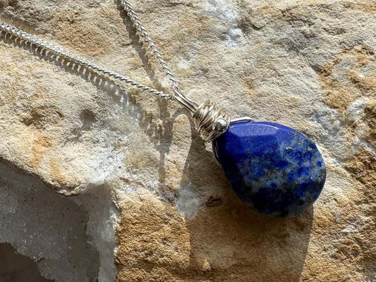 Faceted Lapis Lazuli Sterling Silver Necklace - Hart, Body and Soul_Just Makers