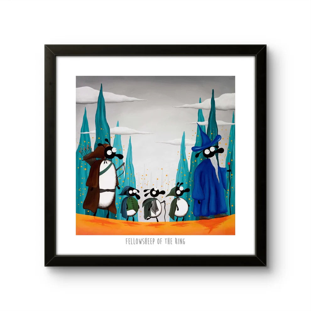 Fellowsheep of the Ring 10&quot; Print - Mervyn Tay Art_Just Makers